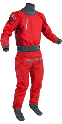 2025 Palm Herre Atom Back Zip Kajak Tørdragt & Con Zip Flame / Chili 12380