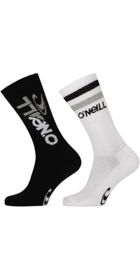 2025 ONeill Sport Strømpe Klip Logo 2-Pack 201093033 - Black / Hvid