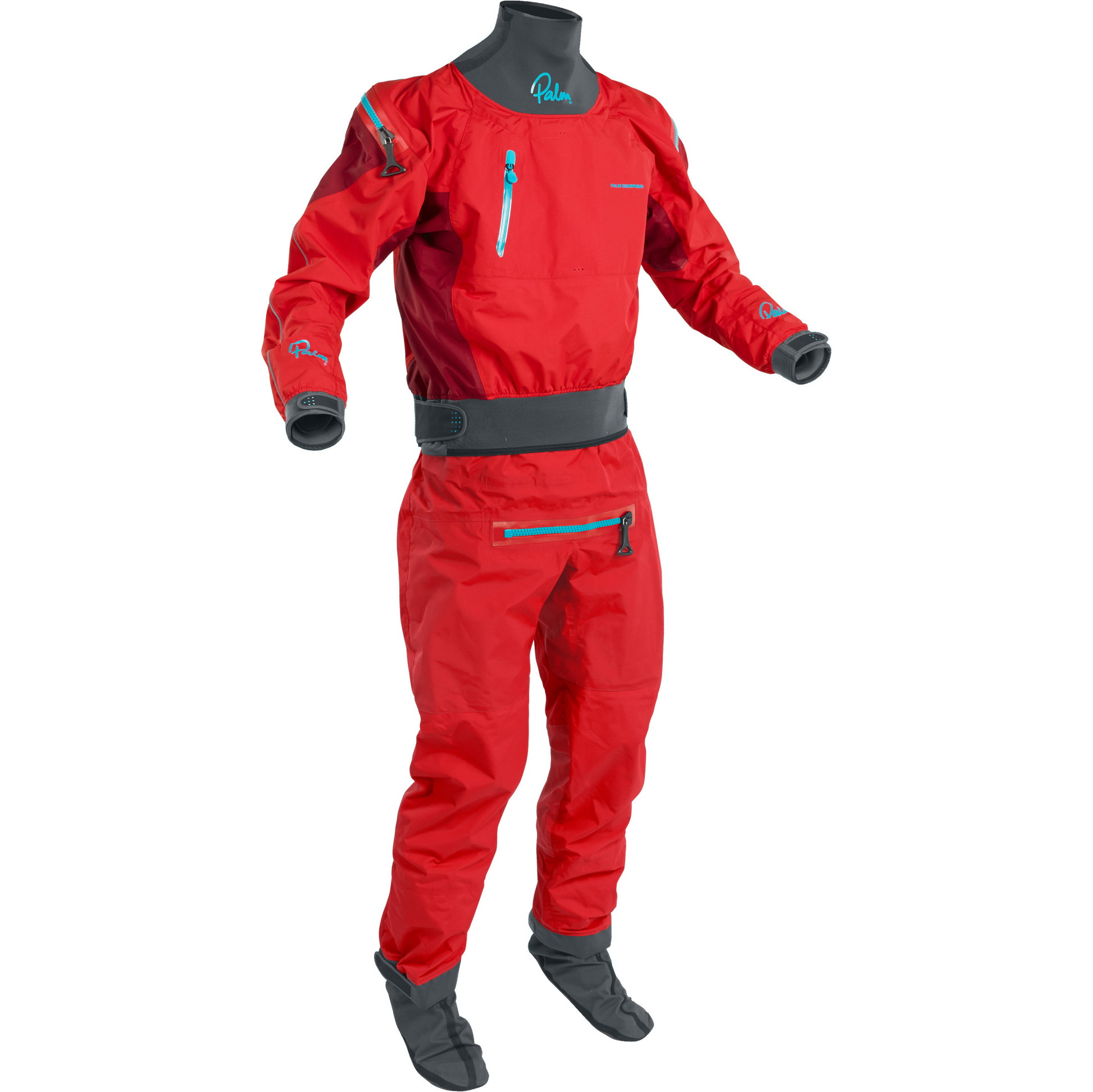 2025 Palm Herre Atom Back Zip Kajak Tørdragt & Con Zip Flame / Chili 12380