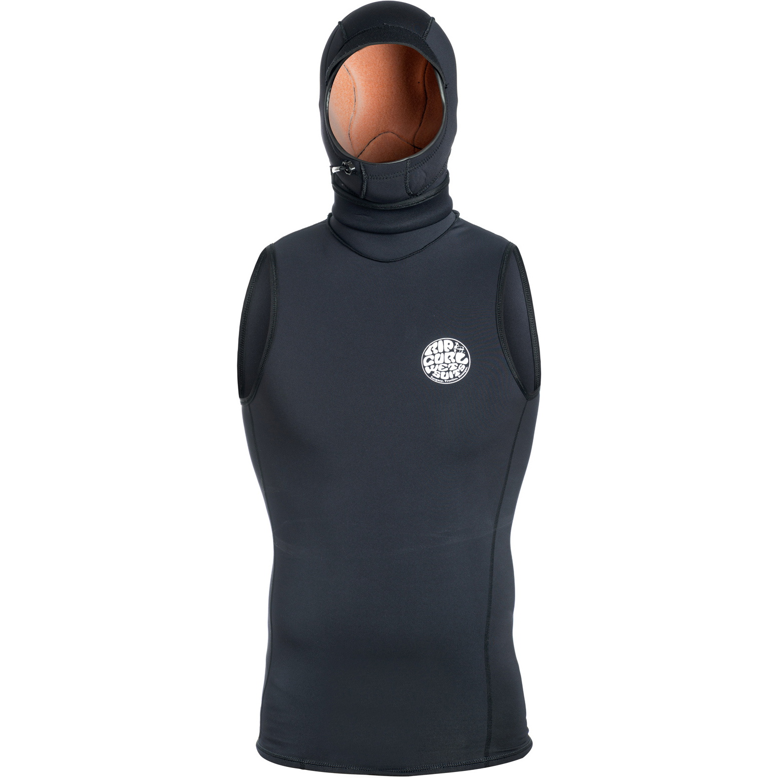 2019 Rip Curl Flashbomb 0. 5mm Polypro ærmeløs Hætte Termo Vest I Sort Wvexdm