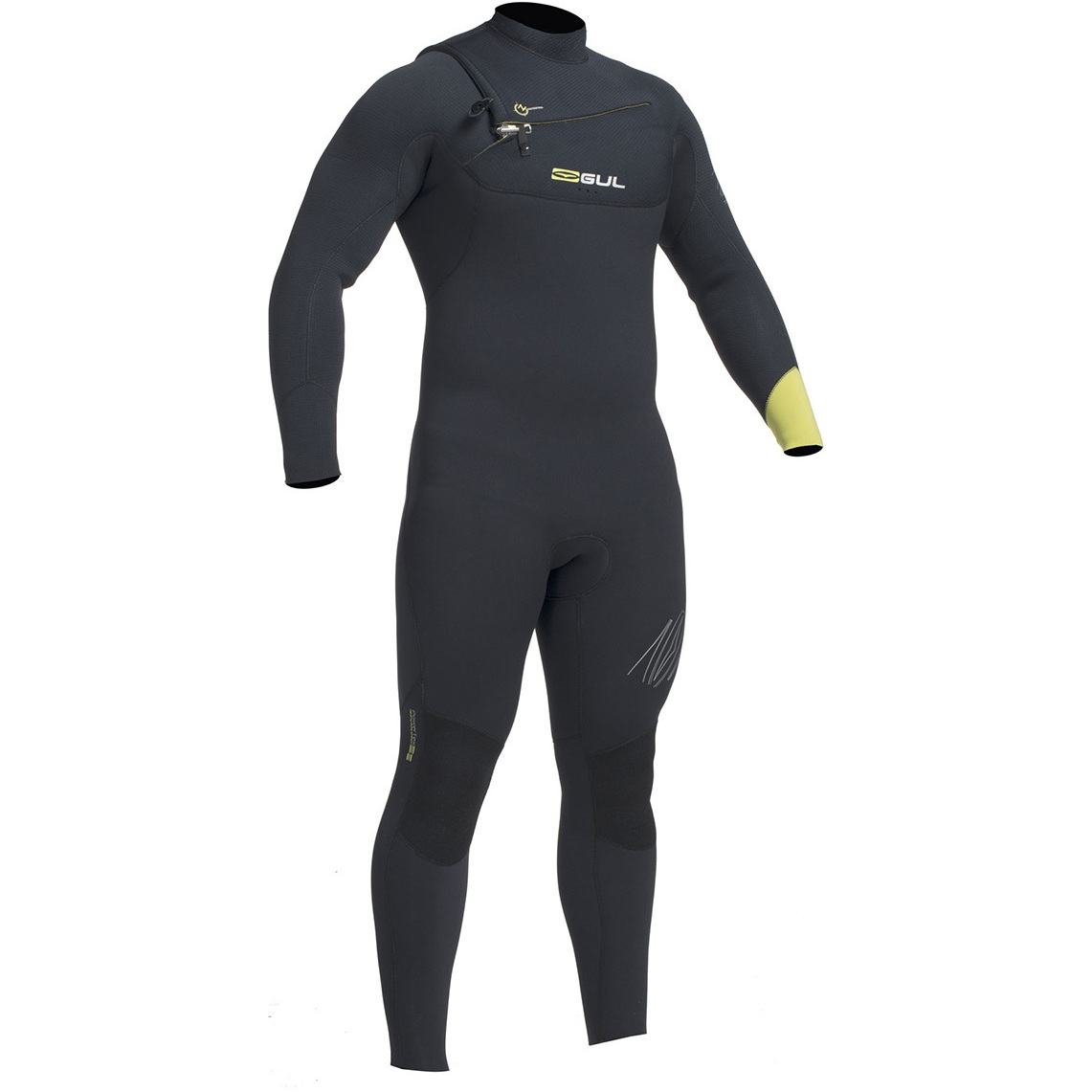2020 Gul Response Fx 5/4mm Chest Zip Gbs Våddragt Sort / Lime Re1242-b1