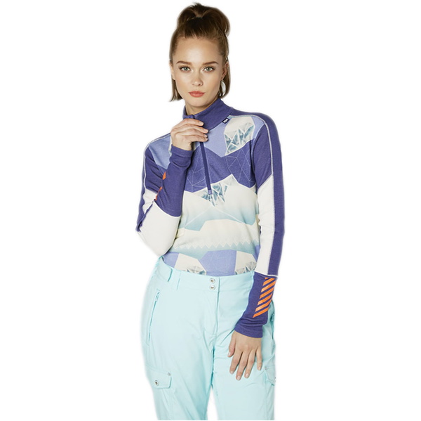 2018 Helly Hansen Ladies HH Lifa 1/2 Zip Merino Crew Base Layer Lavendel 48343