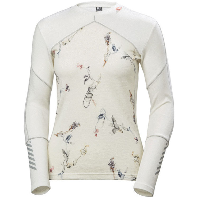 2018 Helly Hansen Damer HH Lifa Merino Crew Base Lag Top Hvid 48341