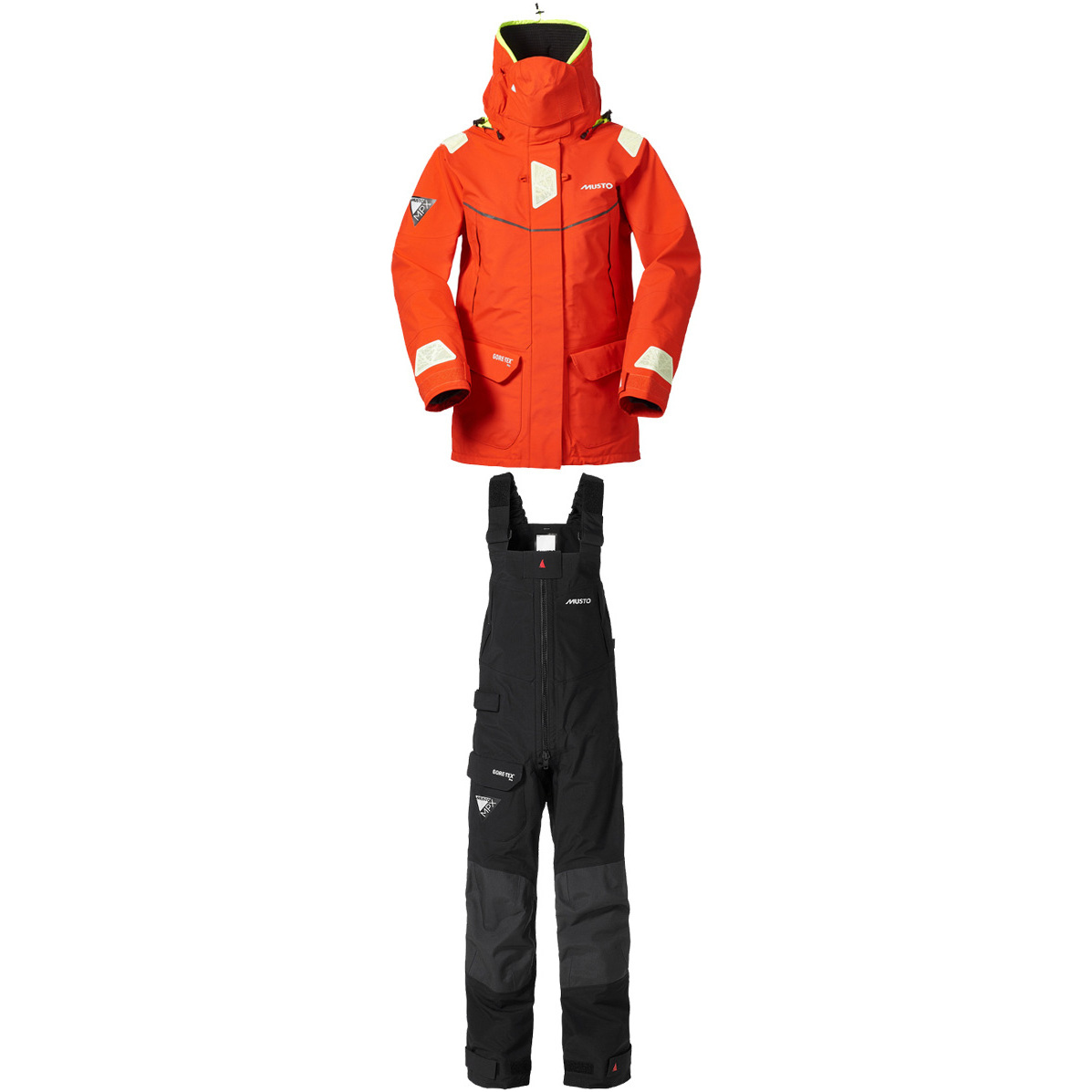 Musto Ladies MPX Goretex Offshore Jakke SM151W3 & Bukser SM1520 Combi Set BRAND ORANGE / SVART