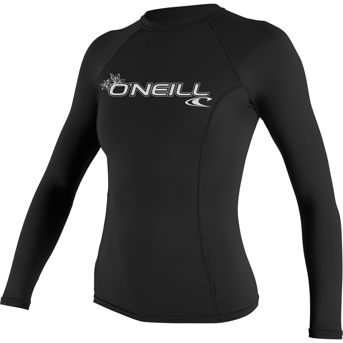2026 O'neill Kvinders Grundlæggende Skins Langærmet Crew Lycra Vest 3549 - Sort