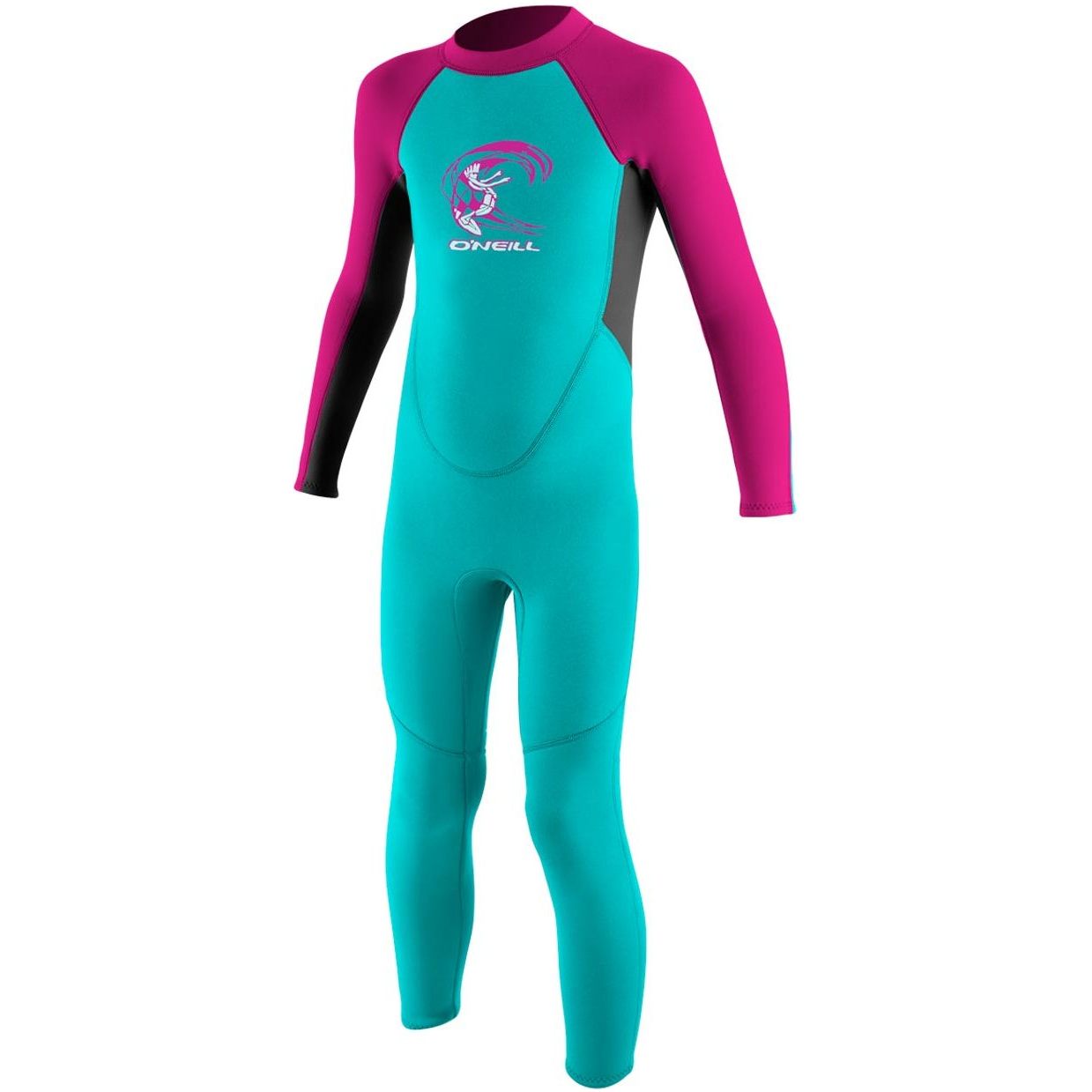 2026 O'neill Småbørn Reactor 2mm Back Zip Våddragt 4868 - Aqua / Berry