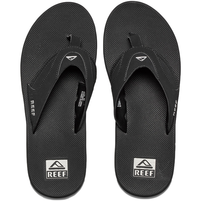 2026 Reef Herre Fanning Flip Flops BLACK SILVER R2026
