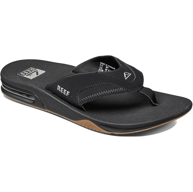 2026 Reef Herre Fanning Flip Flops BLACK SILVER R2026