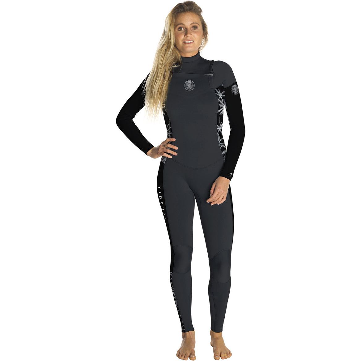 Rip Curl Kvindes Dawn Patrol 3/2mm Chest Zip Våtdrop Sort / Grå Wsm7ks
