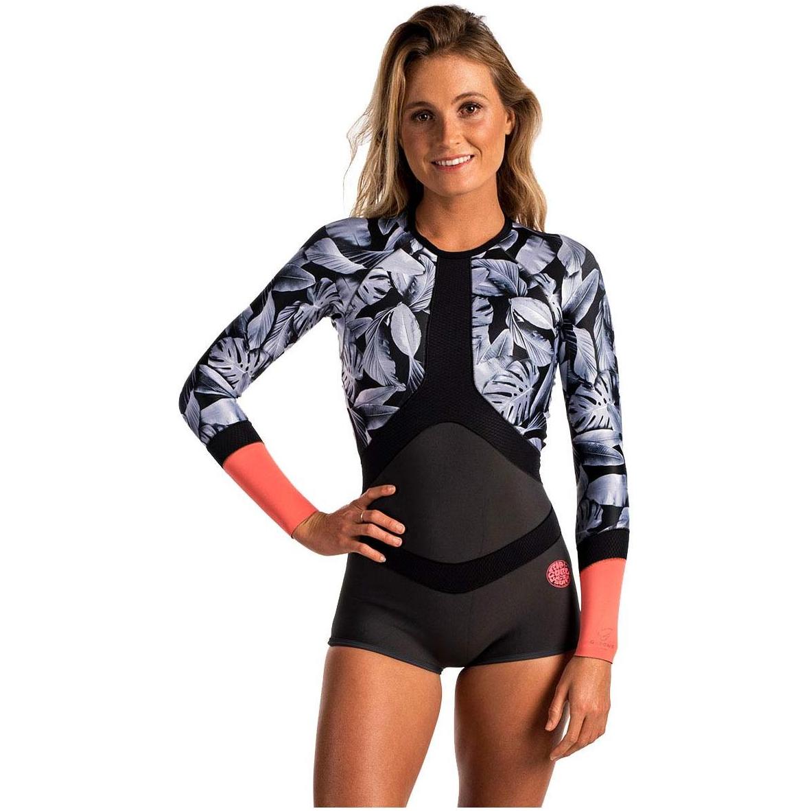 Rip Curl Kvinder Madi 1mm Langærmet Boyleg Forår Shorty Wetsuit CORAL WSP6CW