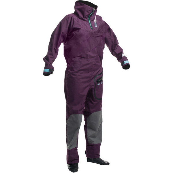 2018 Gul Shadow Womens Halo Zip Drysuit Italiensk Plomme GM0350-B3 INKLUSIVE UNDERFLEECE