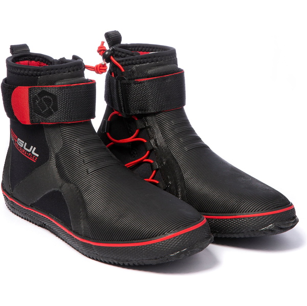 2025 Gul All Purpose 5mm Lace Up Dinghy Boots BO1304-B2 - Black / Rød