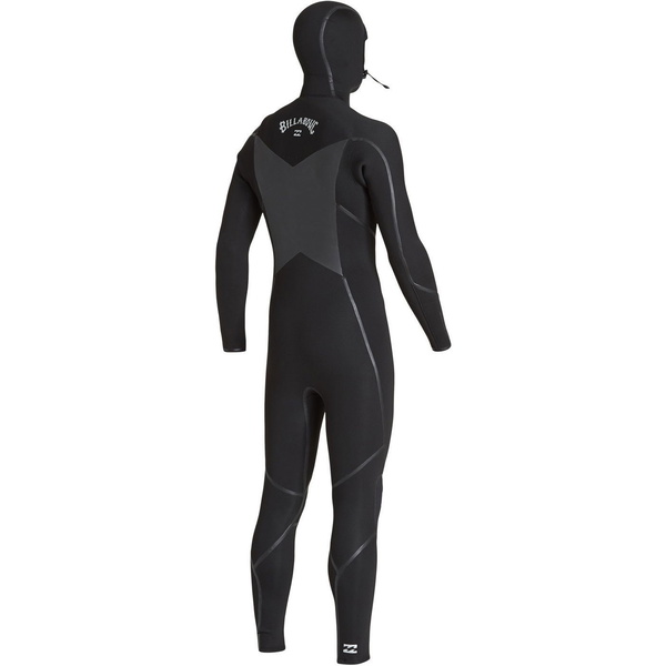 2019 Billabong Mænds Furnace Absolute X 5/4mm Hætte Chest Zip Våddragt Sort Q45m08