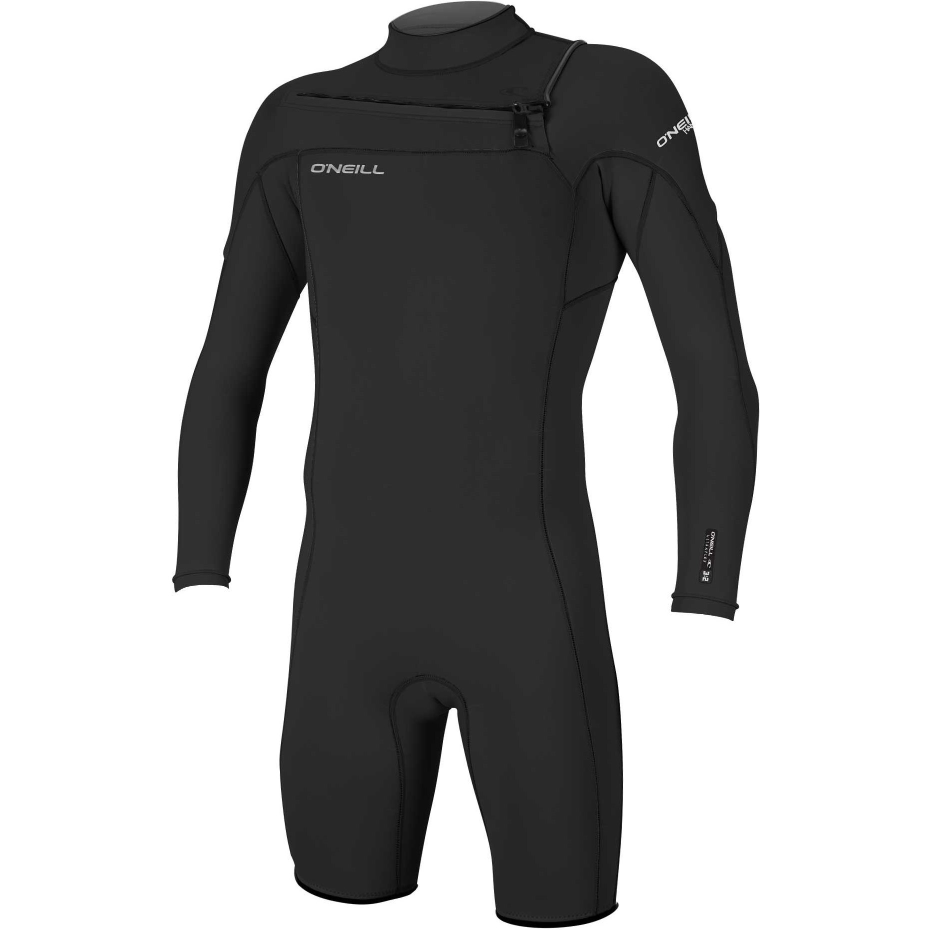 2026 O'neill Mænd Hammer 2mm Langærmet Chest Zip Shorty Våddragt 4928 - Sort