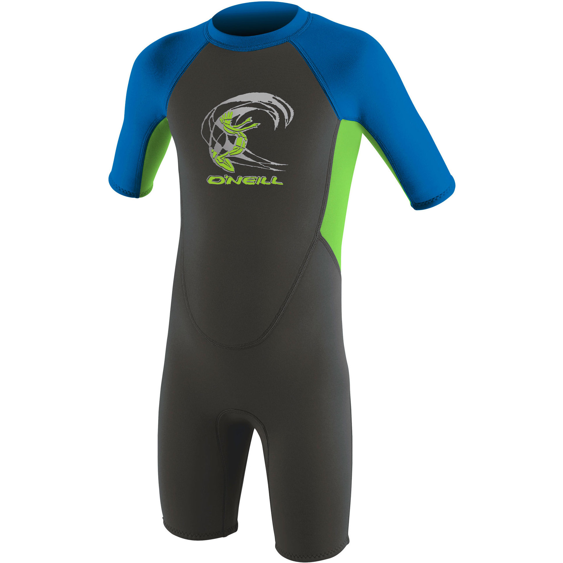 2026 O'neill Småbørn Reactor 2mm Back Zip  Shorty Våddragt 4867 - Graphite / Dayglo / Ocean