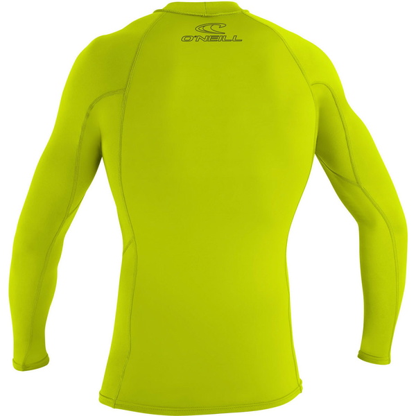 2026 O'Neill Mens Basic Skins Langærmet Rash Guard 3342 - Lime
