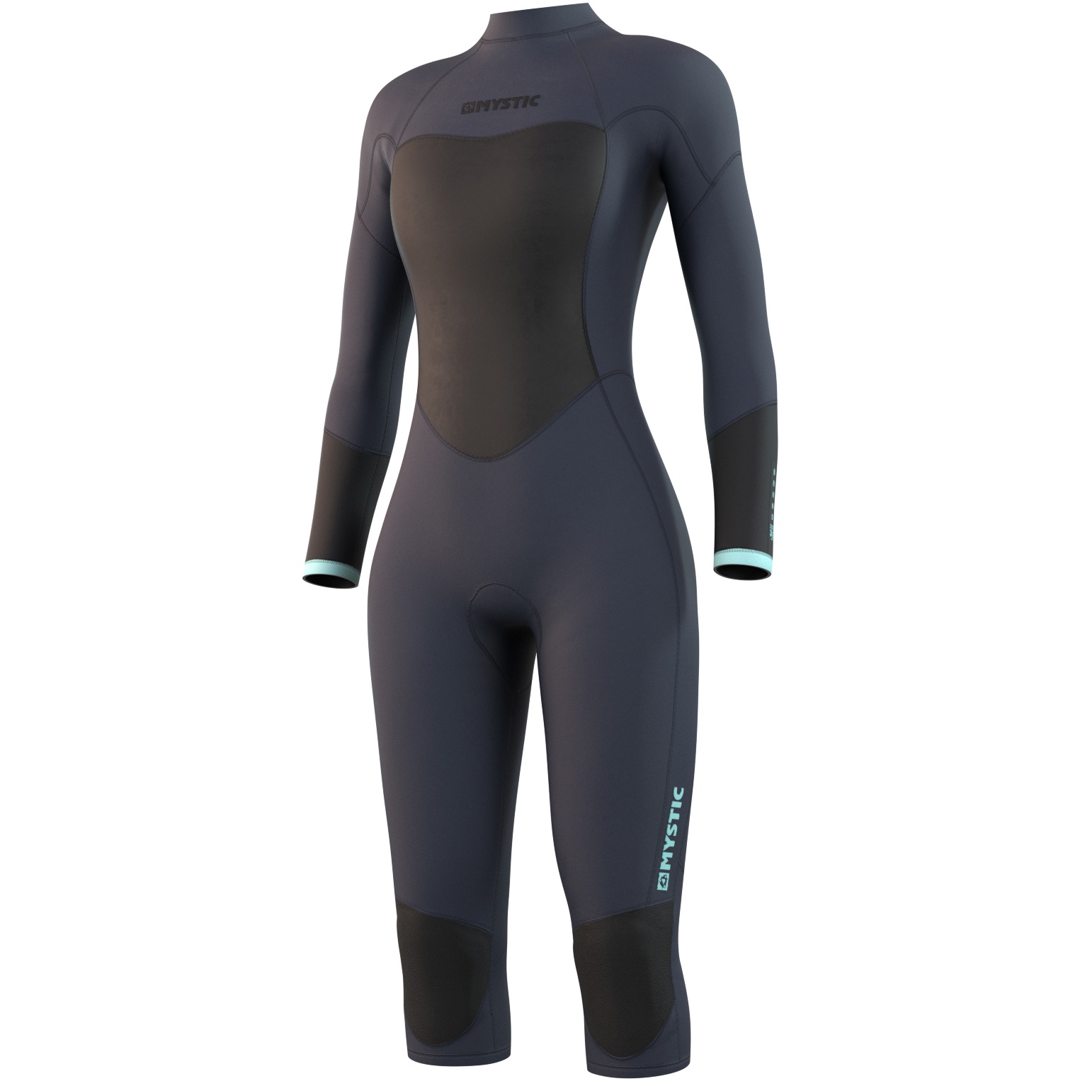 Mystic Womens Brand 3/2mm Long Arm Short Leg Back Zip Våddragt 21032 -.. Night Blue