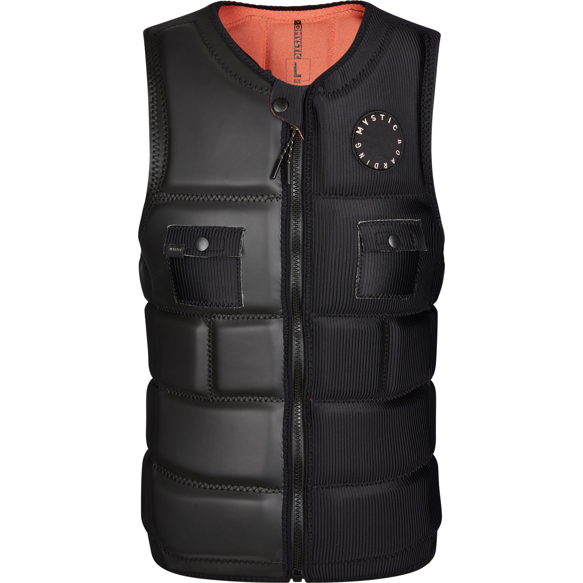 2022 Mystic Voltt For Mænd Front Zip Impact Vest 210155 - Sort
