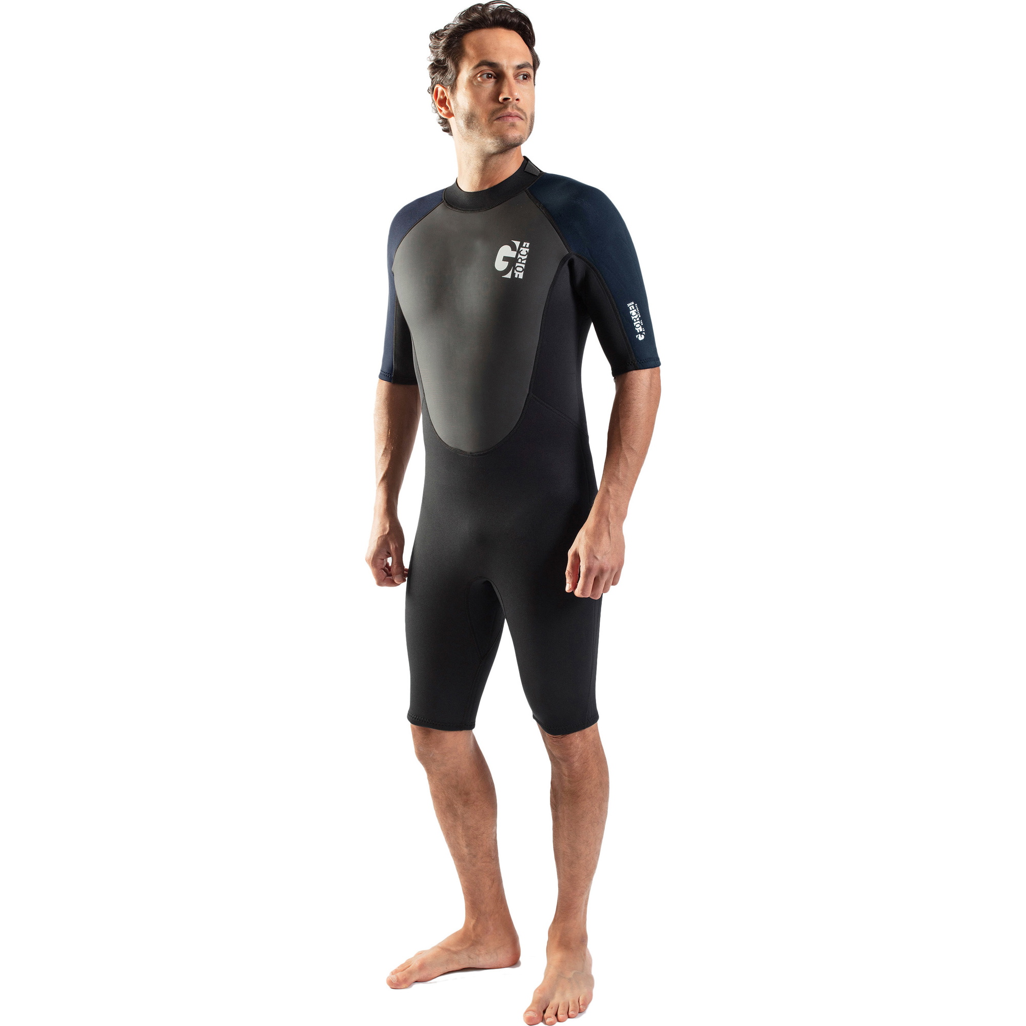 2026 Gul Mens G-Force 3mm Back Zip Shorty Wetsuit GF3305-B7 - Black / Navy