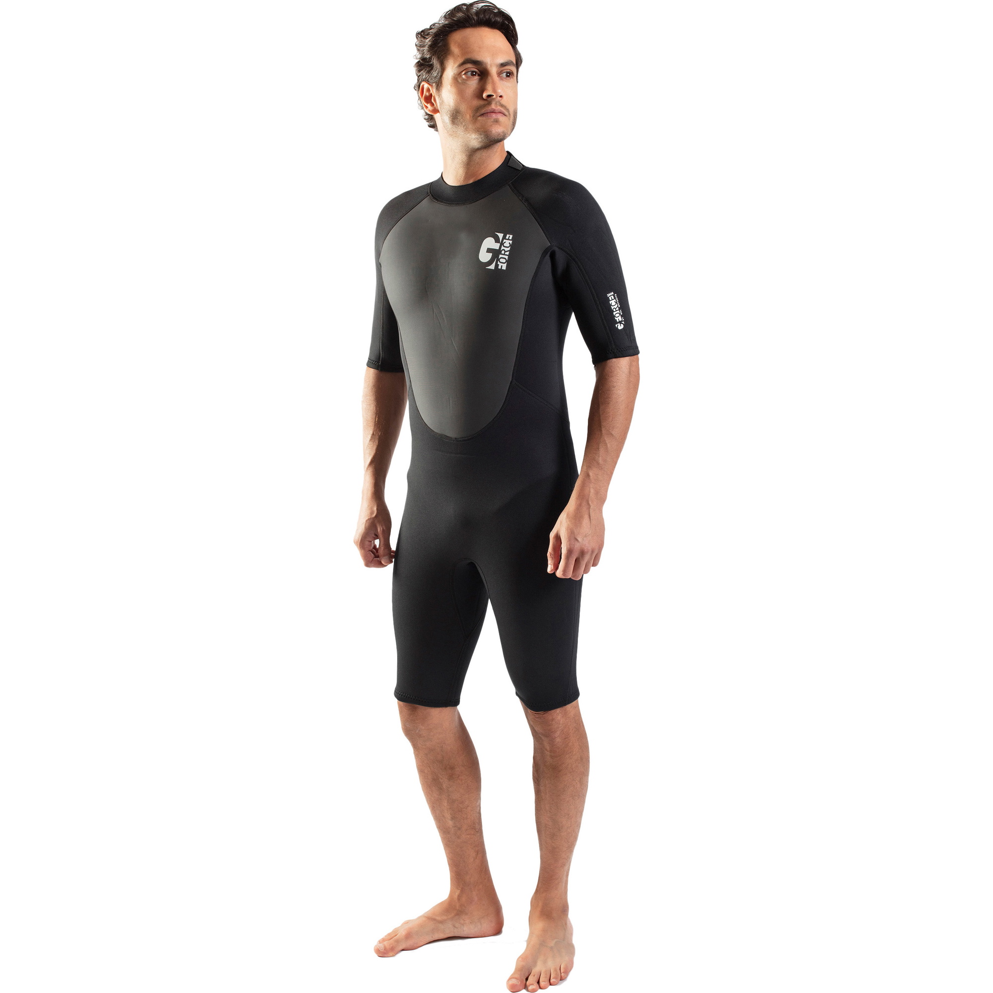 2026 Gul Mænds G-force 3mm Back Zip Shorty Våddragt Gf3305-B7 - Sort