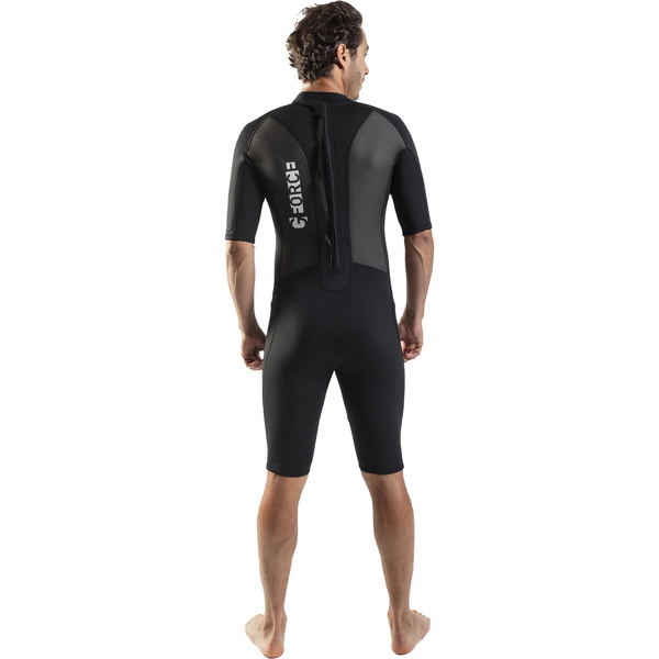 2026 Gul Mænds G-force 3mm Back Zip Shorty Våddragt Gf3305-B7 - Sort