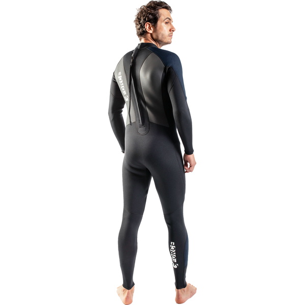 2026 Gul Herre G-Force 3mm Back Zip Flatlock Våddragt GF1305-B7 - Black / Navy