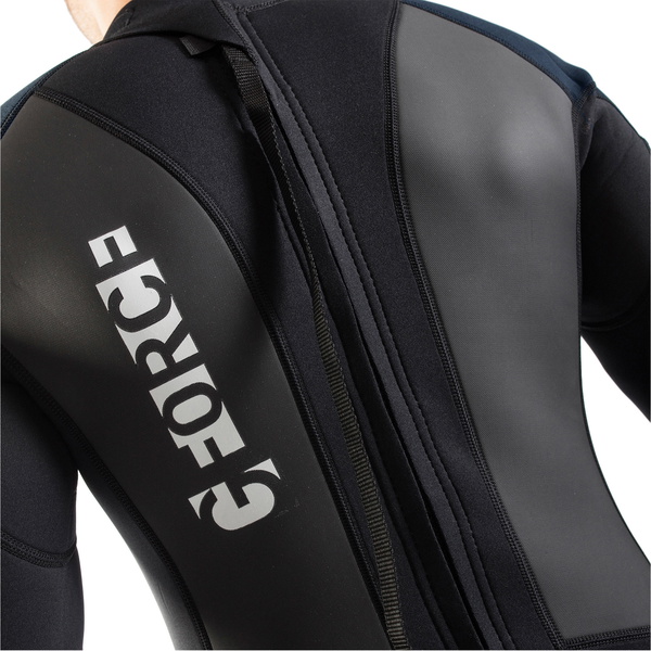 2026 Gul Herre G-Force 3mm Back Zip Flatlock Våddragt GF1305-B7 - Black / Navy