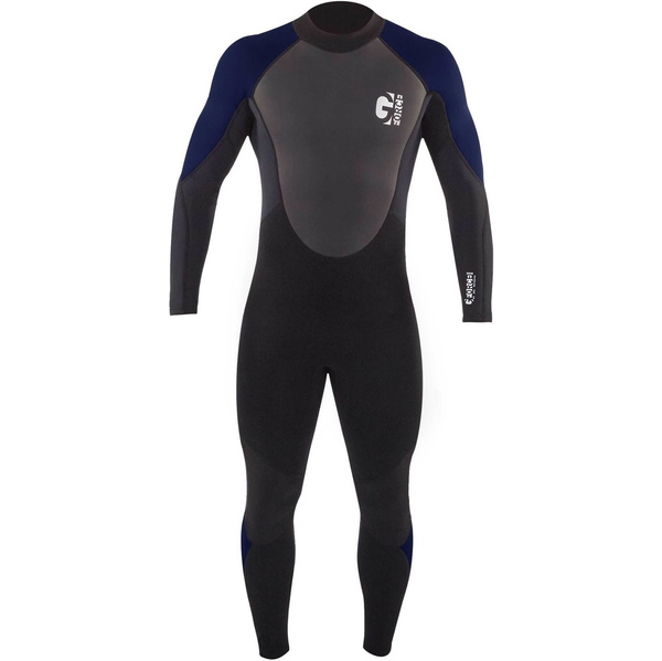 2026 Gul Herre G-Force 3mm Back Zip Flatlock Våddragt GF1305-B7 - Black / Navy