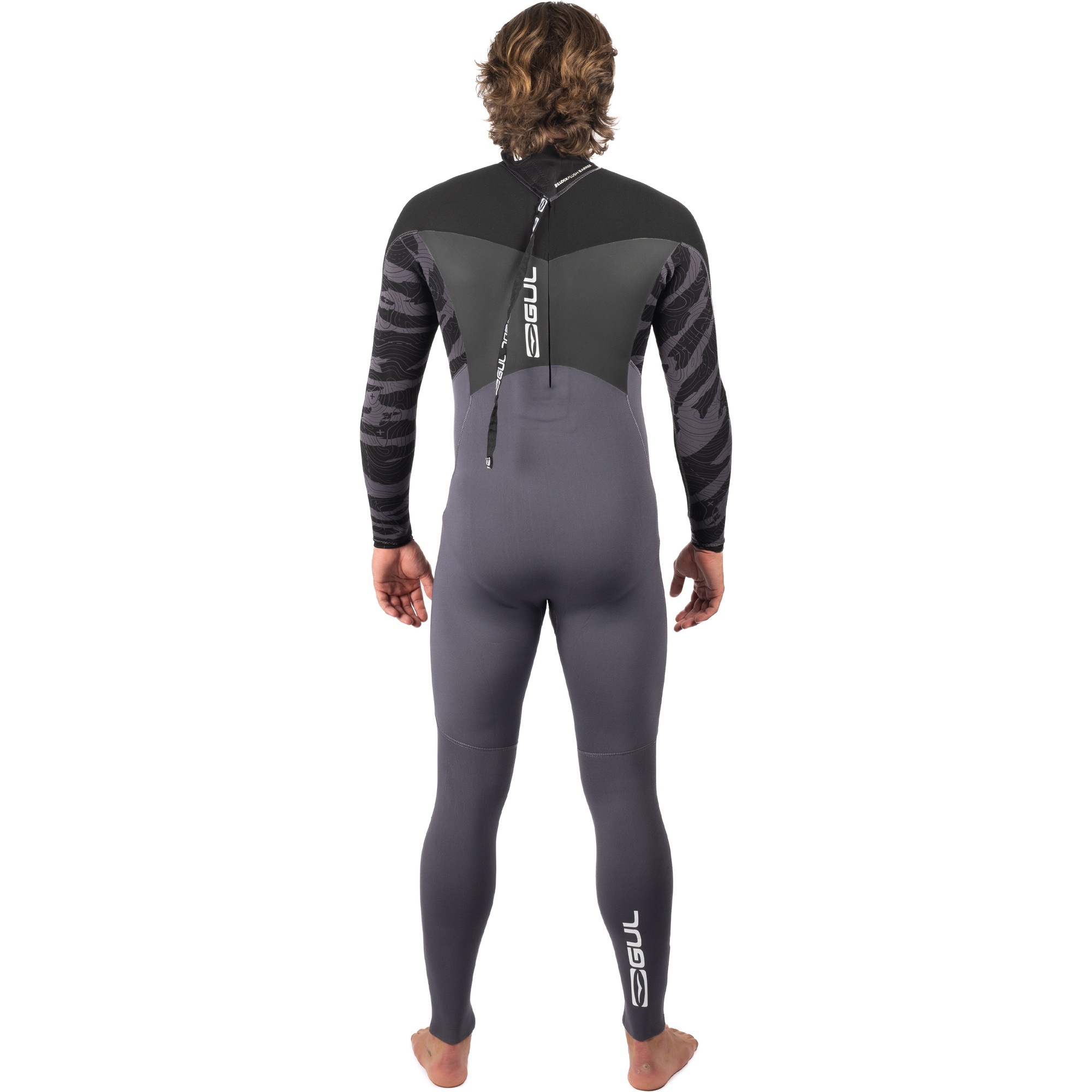 2025 Generøs Mand Response 5/3mm Gbs Back Zip Våddragt Re1213-c1 - Grå/sort