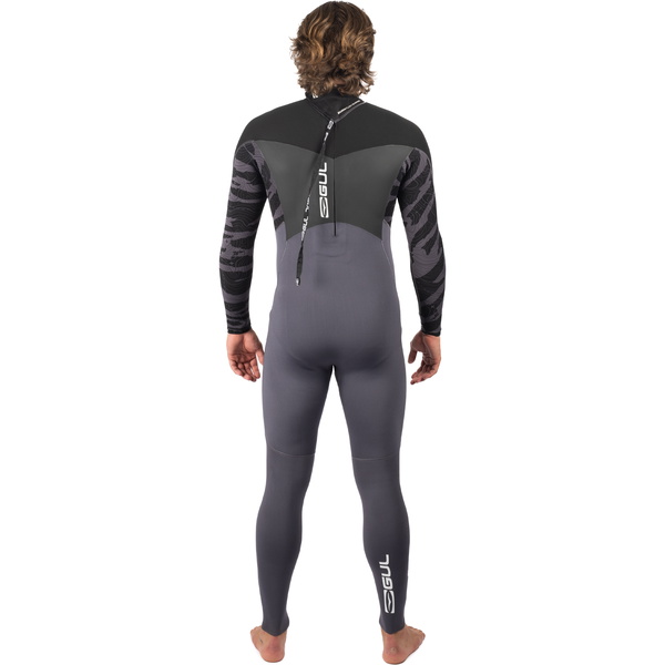 2025 Generøs Mand Response 5/3mm Gbs Back Zip Våddragt Re1213-c1 - Grå/sort