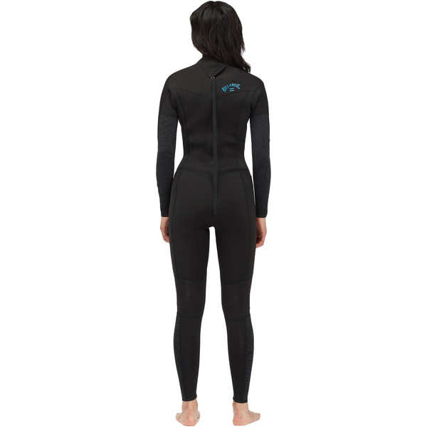 2022 Billabong Womens Synergy 5/4mm Back Zip Wetsuit C45G52 - Black Palms