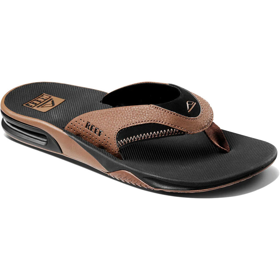 2026 Reef Mænds Fanning Flip Flops Ci8102 - Sort / Tan