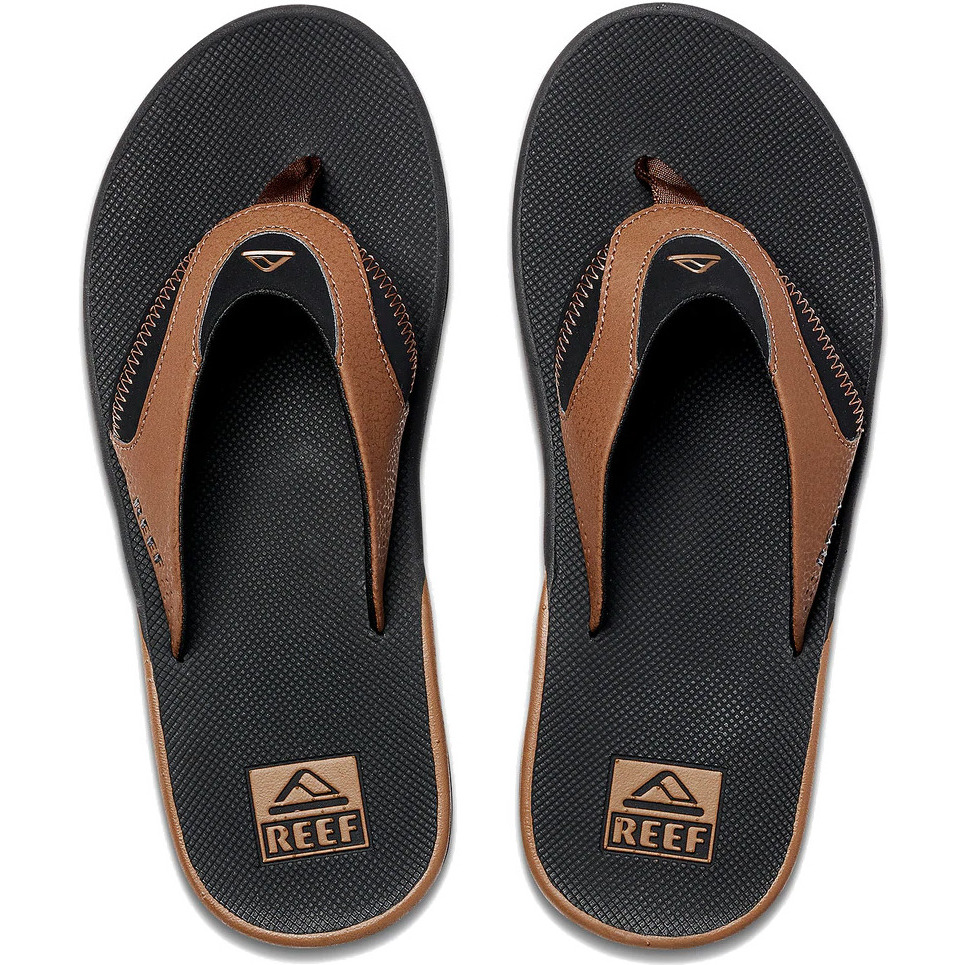 2026 Reef Mænds Fanning Flip Flops Ci8102 - Sort / Tan