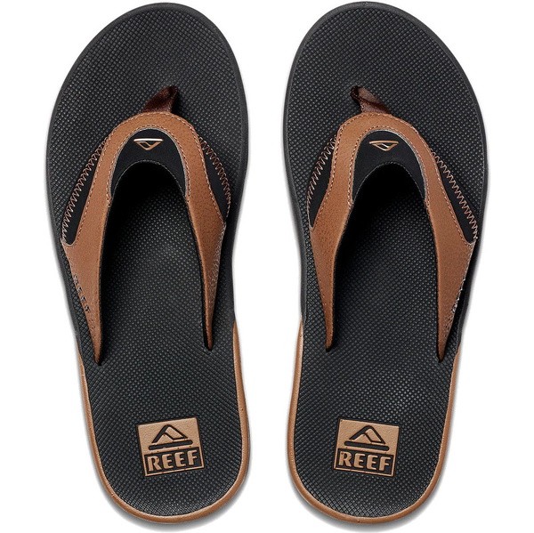 2026 Reef Mænds Fanning Flip Flops Ci8102 - Sort / Tan