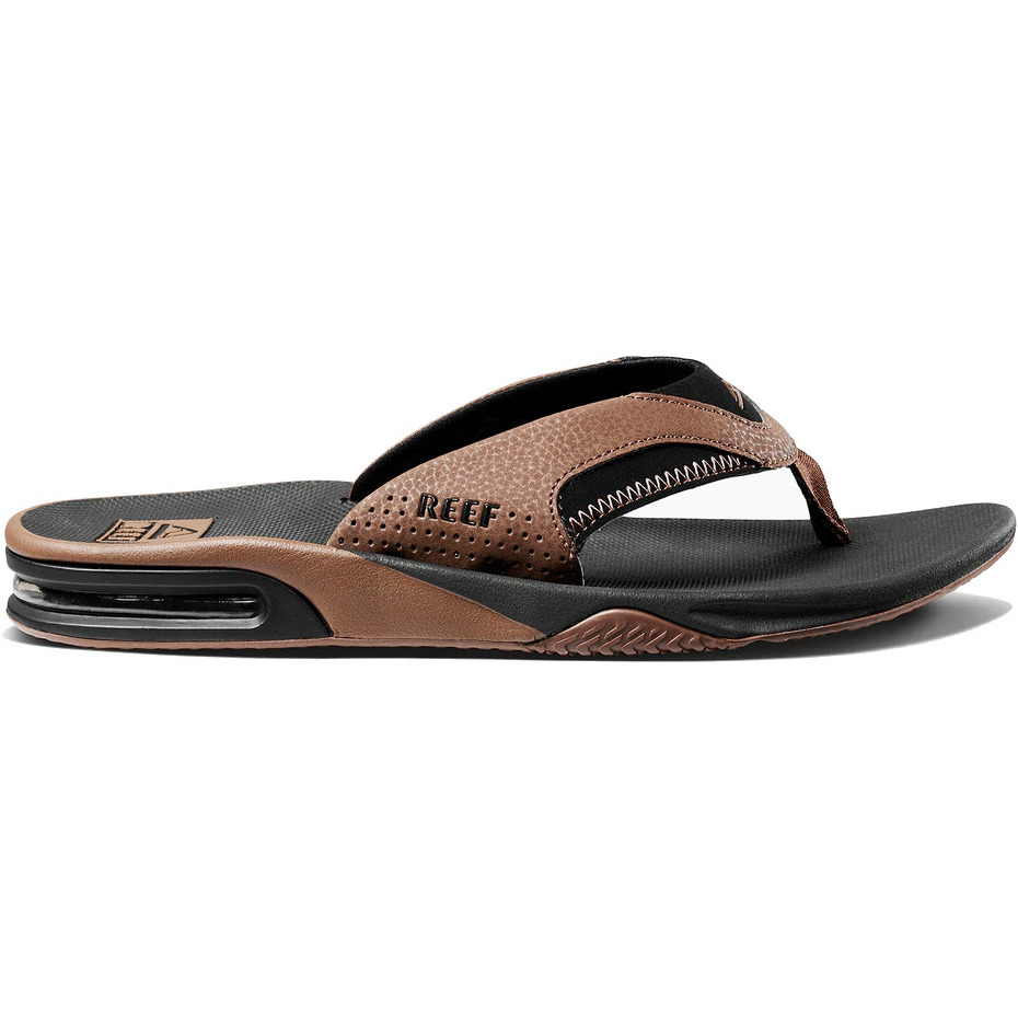 2026 Reef Mænds Fanning Flip Flops Ci8102 - Sort / Tan
