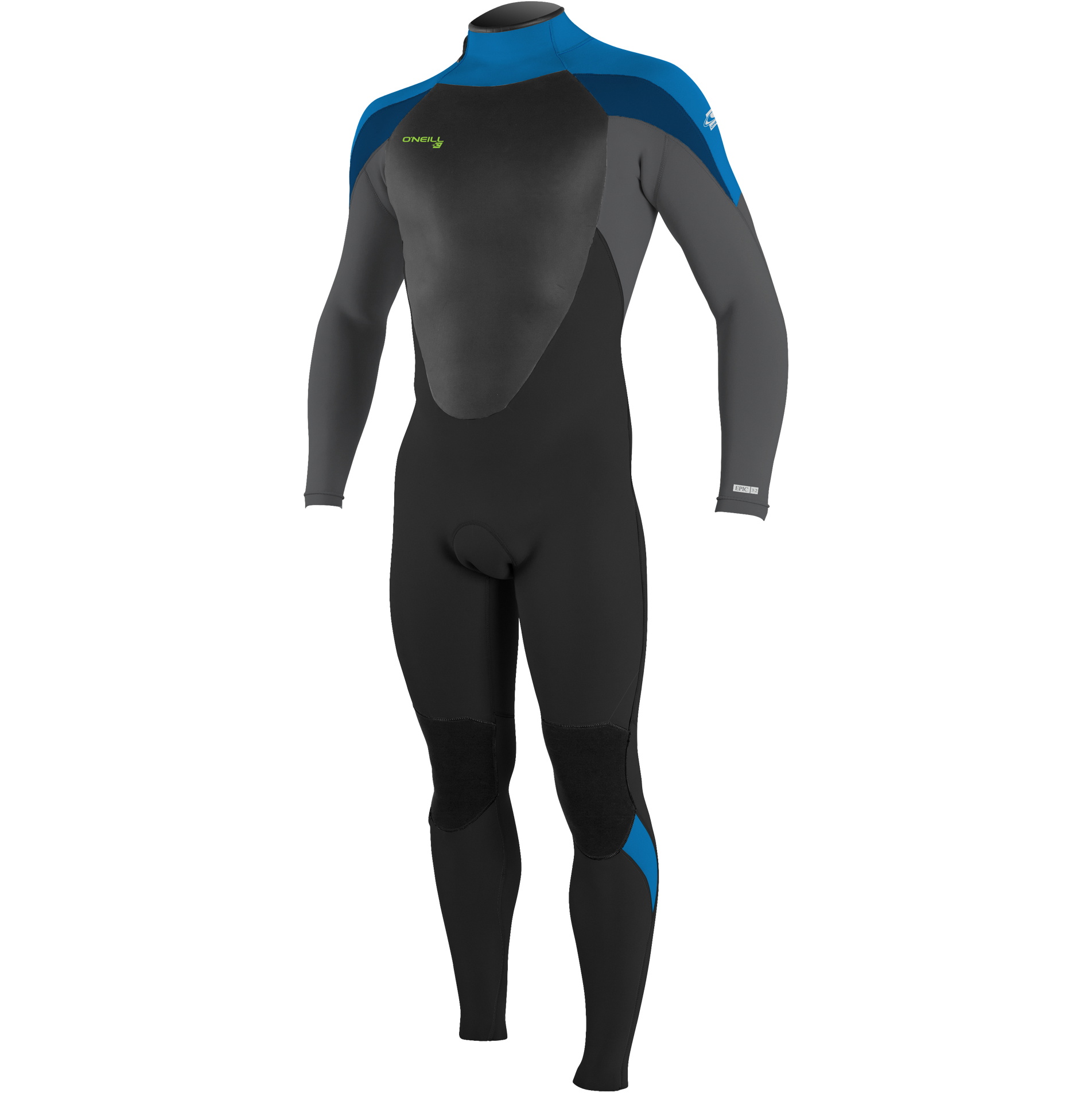 2026 O'neill Unge Epic 3/2mm Back Zip Gbs Våddragt 4215b - Sort / Baliblu