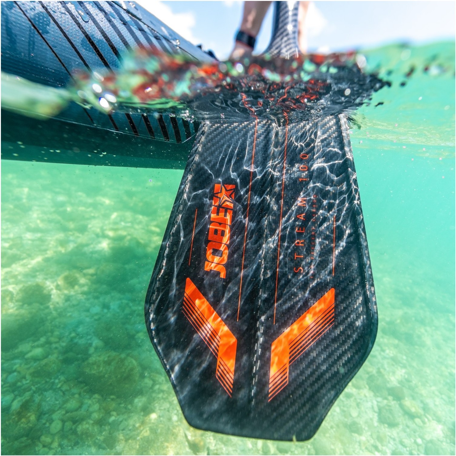 2026 Jobe Stream Carbon 100 Sup 3-delt Padle 486723007 - Orange