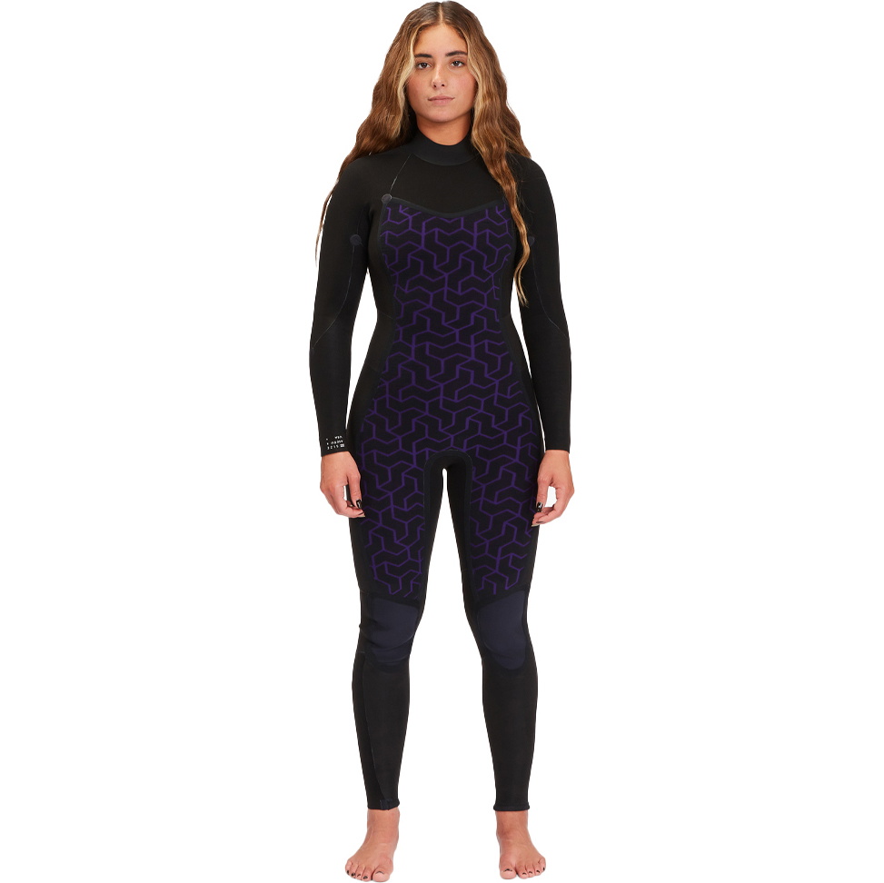 2025 Billabong Kvinder Synergy 5/4mm Back Zip Våddragt ABJW100134 - Wild Black