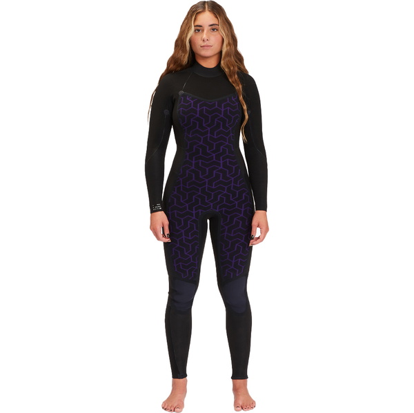 2025 Billabong Kvinder Synergy 5/4mm Back Zip Våddragt ABJW100134 - Wild Black