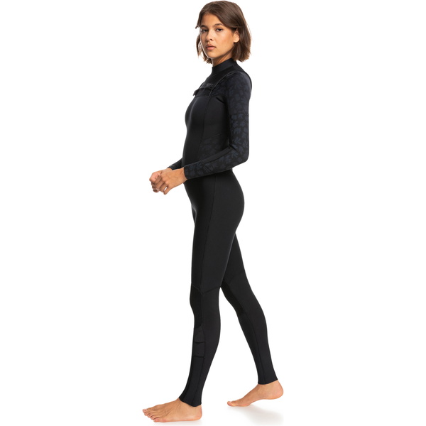 2026 Roxy Kvinders Dønning Series 3/2mm Chest Zip Våddragt Erjw103122 - Sort