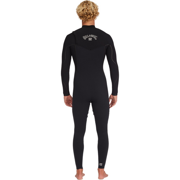 2023 Billabong Mænd Furnace Naturlig 3/2mm Zip Free Våddragt Abyw100183 - Sort