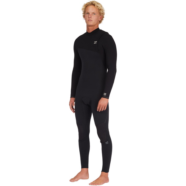 2023 Billabong Mænd Furnace Naturlig 3/2mm Zip Free Våddragt Abyw100183 - Sort