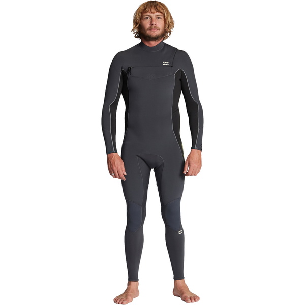2024 Billabong Mænd Absolute 3/2mm Gbs Chest Zip Våddragt Abyw100192 - Grå