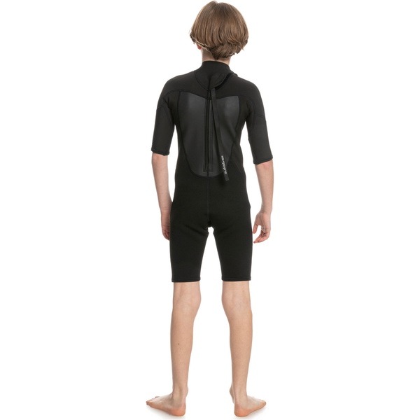 2025 Quiksilver Dreng Prologue 2mm Back Zip Shorty Våddragt Eqbw503021 - Sort