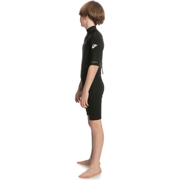 2025 Quiksilver Dreng Prologue 2mm Back Zip Shorty Våddragt Eqbw503021 - Sort