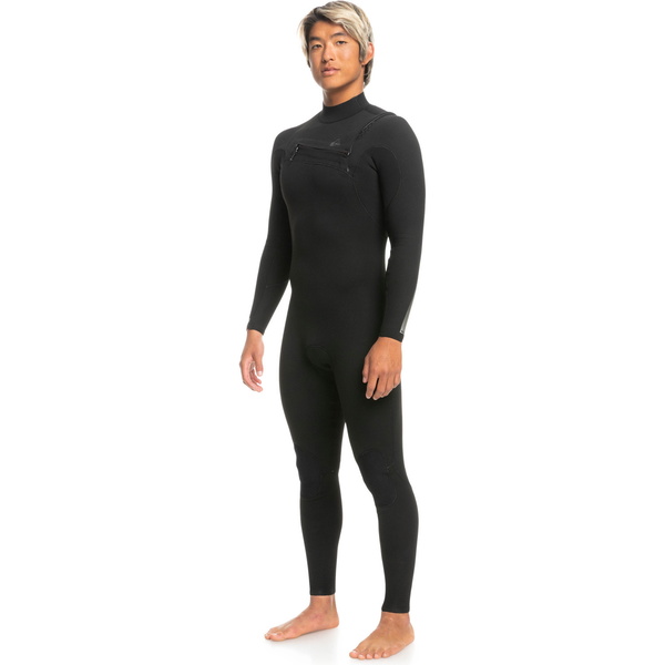 2024 Quiksilver Mens Highline 3/2mm Chest Zip Våddragt EQYW103157 - Black