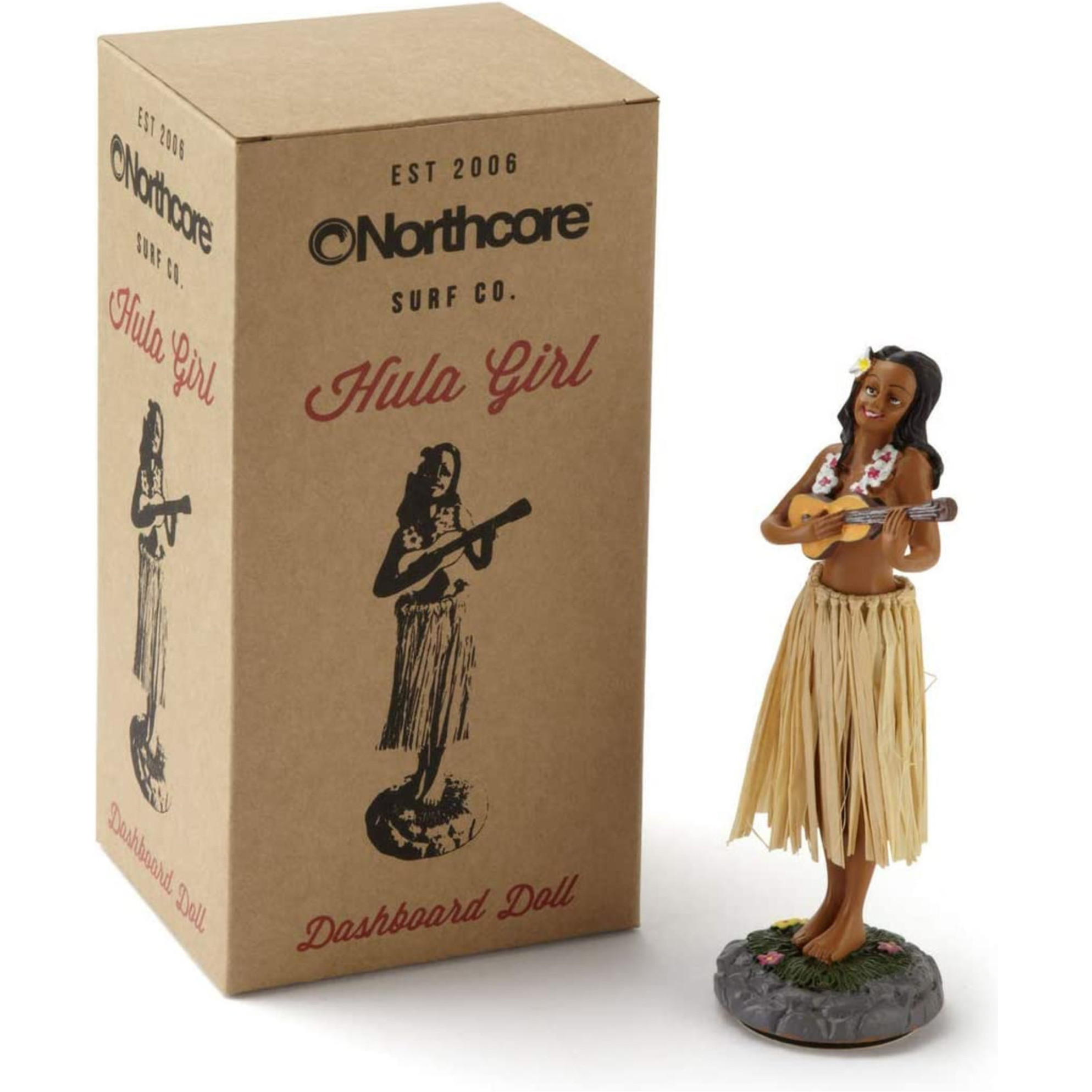 2026 Northcore vandtæt bilsædebetræk og Hawaiian Hula Dashboard Doll Bundle NCHW - sort