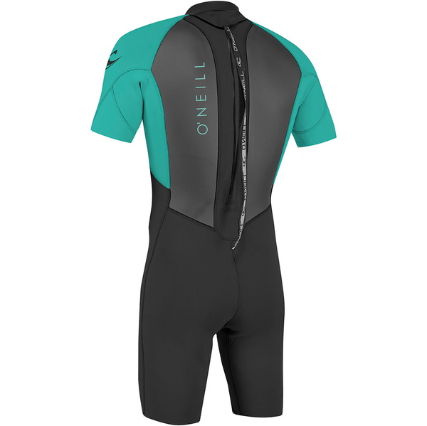 2025 O'neill Unge Reactor Ii 2mm Back Zip Shorty Våddragt 5045 - Sort / Aqua