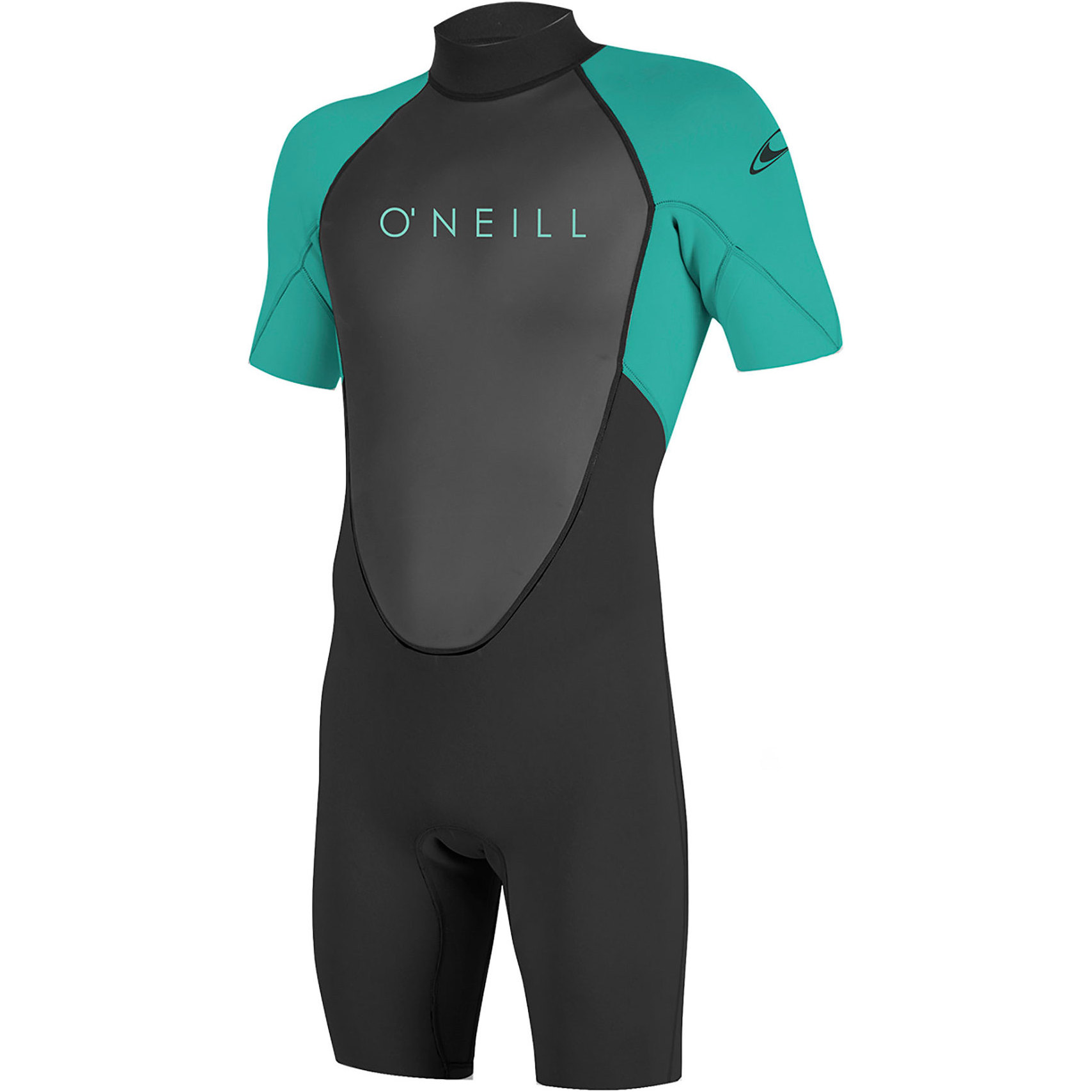 2025 O'neill Unge Reactor Ii 2mm Back Zip Shorty Våddragt 5045 - Sort / Aqua