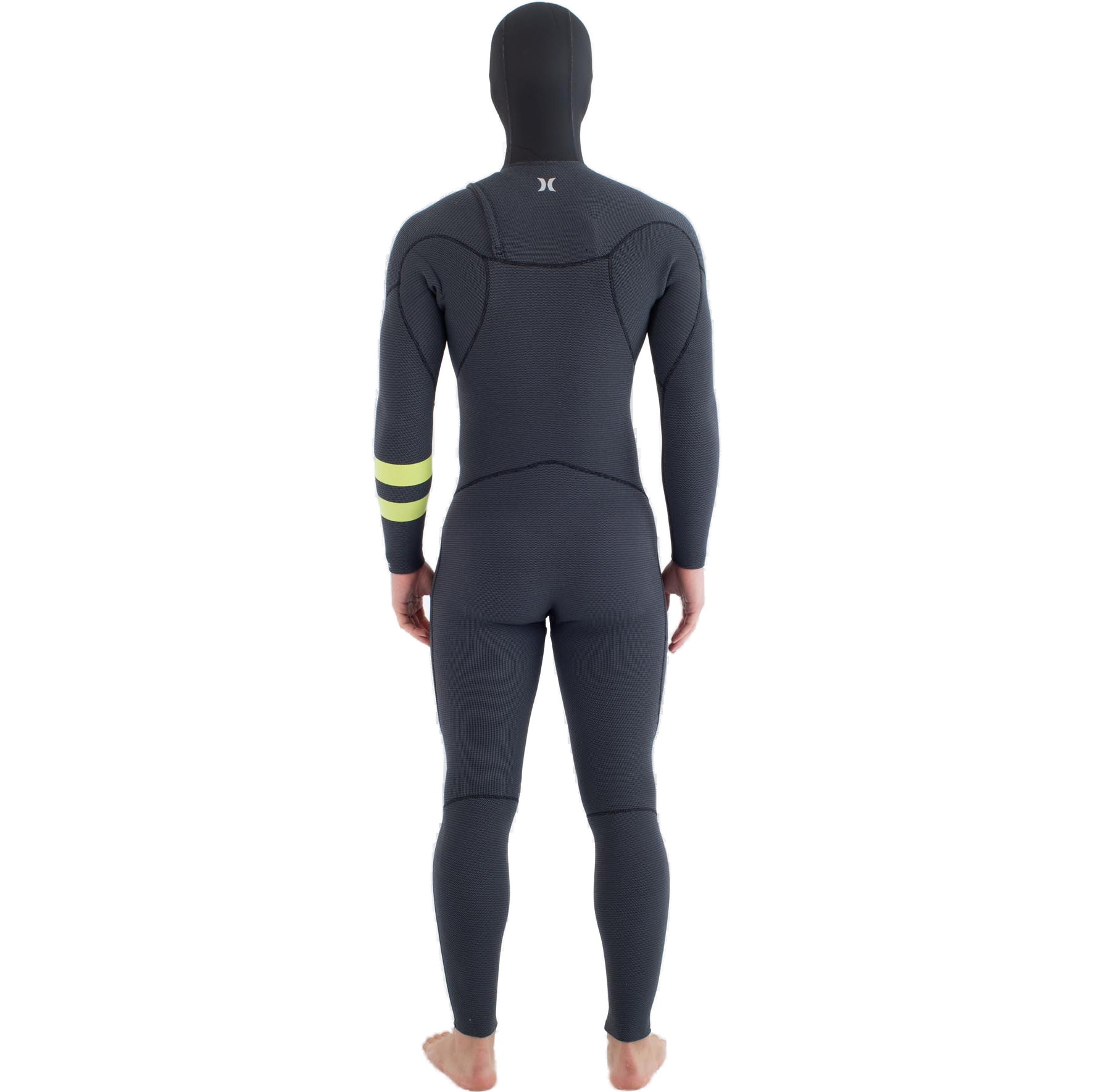 2025 Hurley Herre Plus 5/3mm Hætteklædt Chest Zip Våddragt MFS0012543 - Black / Citron